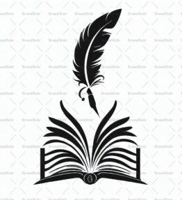 Offenes Buch und Feder